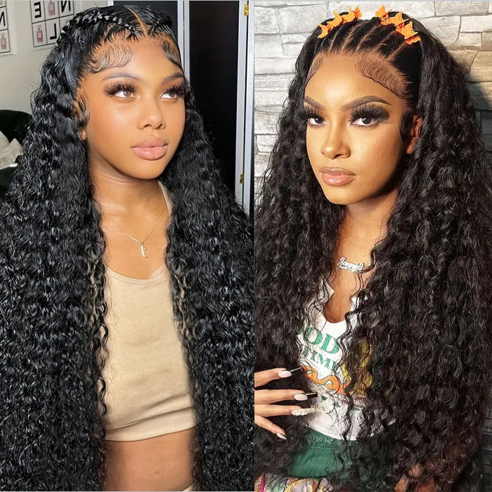 13x6 Full Lace Frontal Water Wave Wig Pre Bleached Glueless Lace Human Hair Wigs Super Secure Alexwigs