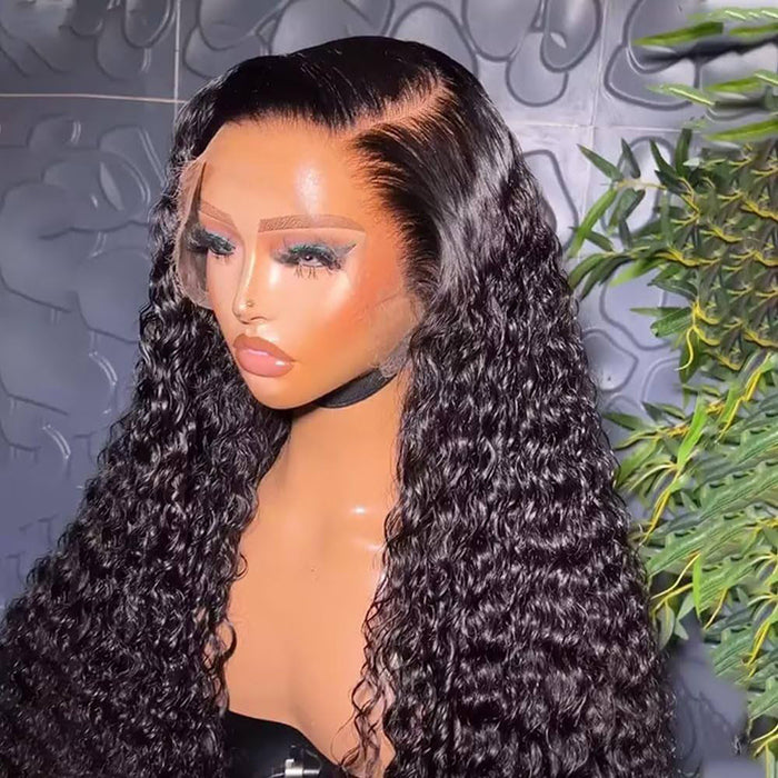 13x4 HD Lace Front Human Hair Wigs Deep Wave / Straight Pre Bleached Knots Ship In 24H Alexwigs