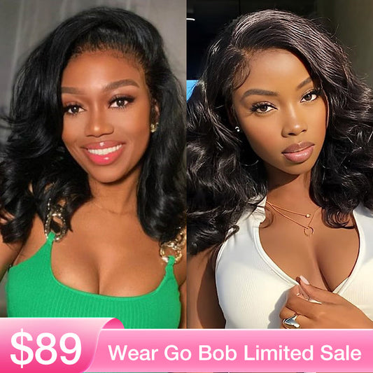 12" = $89 Short Bob Wig Loose Body Wave Pre Plucked HD Lace Human Hair Wig Beginner Friendly Glueless Alexwigs