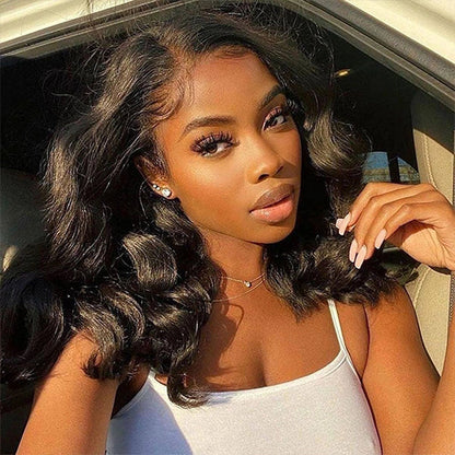 12" = $89 Short Bob Wig Loose Body Wave Pre Plucked HD Lace Human Hair Wig Beginner Friendly Glueless Alexwigs