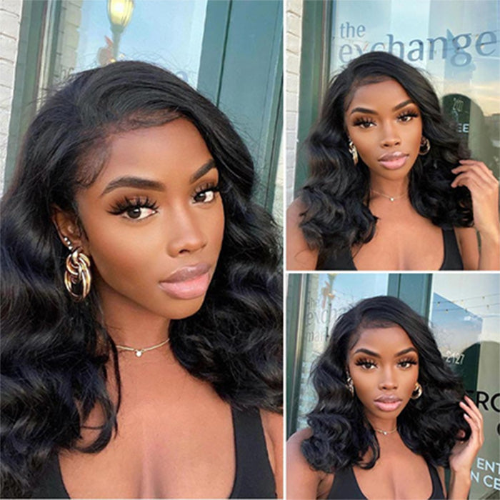 12" = $89 Short Bob Wig Loose Body Wave Pre Plucked HD Lace Human Hair Wig Beginner Friendly Glueless Alexwigs