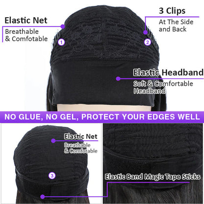 1B/27 Highlighted Curly Human Hair Headband Wig Alexwigs