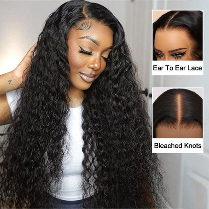13x6 Full Lace Frontal Water Wave Wig Pre Bleached Glueless Lace Human Hair Wigs Super Secure Alexwigs
