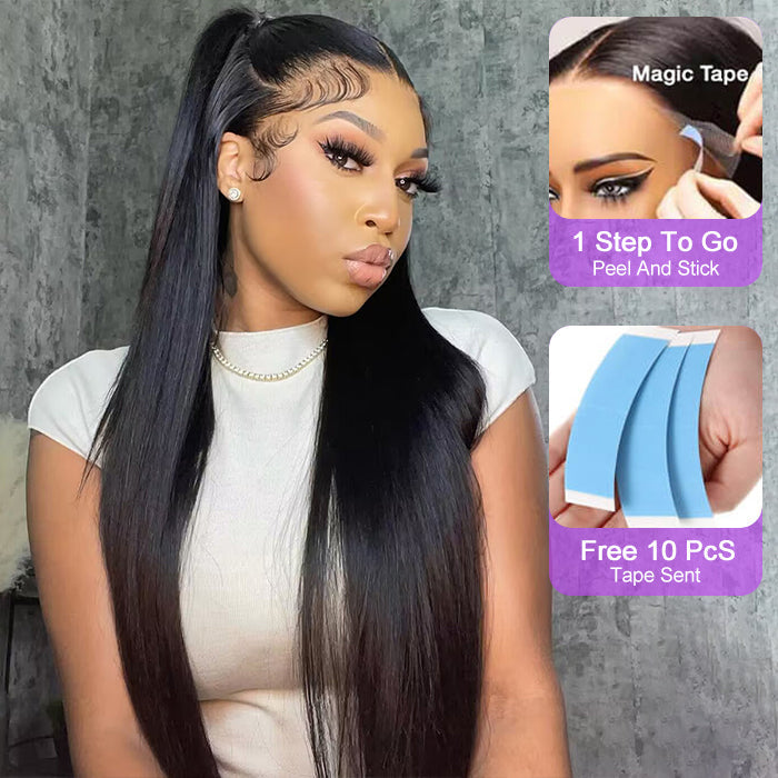 13x4 HD Lace Frontal Wig 100% Human Hair Wigs With Invisible Bleached Small Knots Hermosa Affordable Long Hair 180% Alexwigs