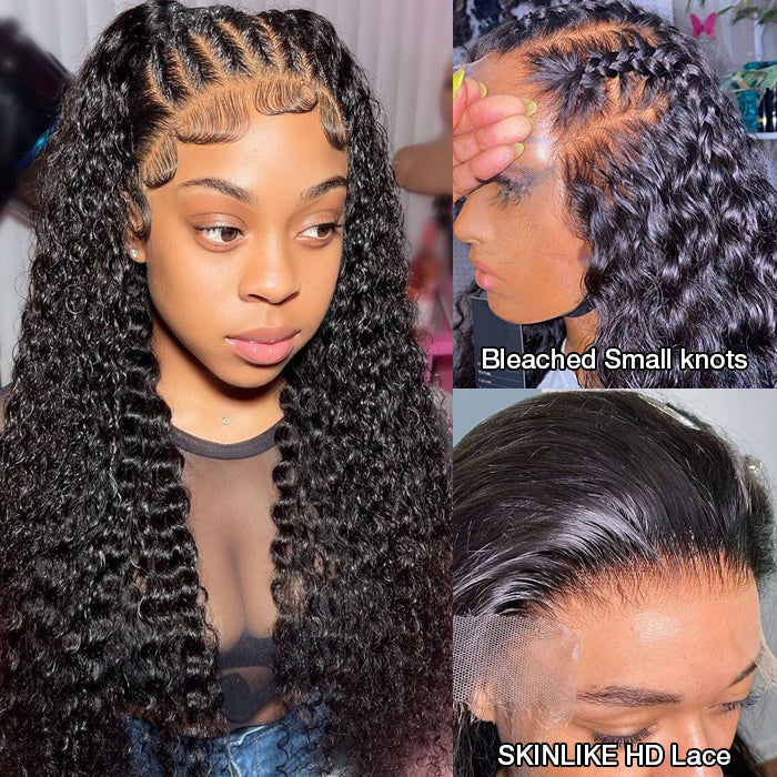 13x6 Pre-All Glueless Lace Frontal Wig Pre Cut Ear to Ear Lace Glueless Deep Wave Wigs Alexwigs