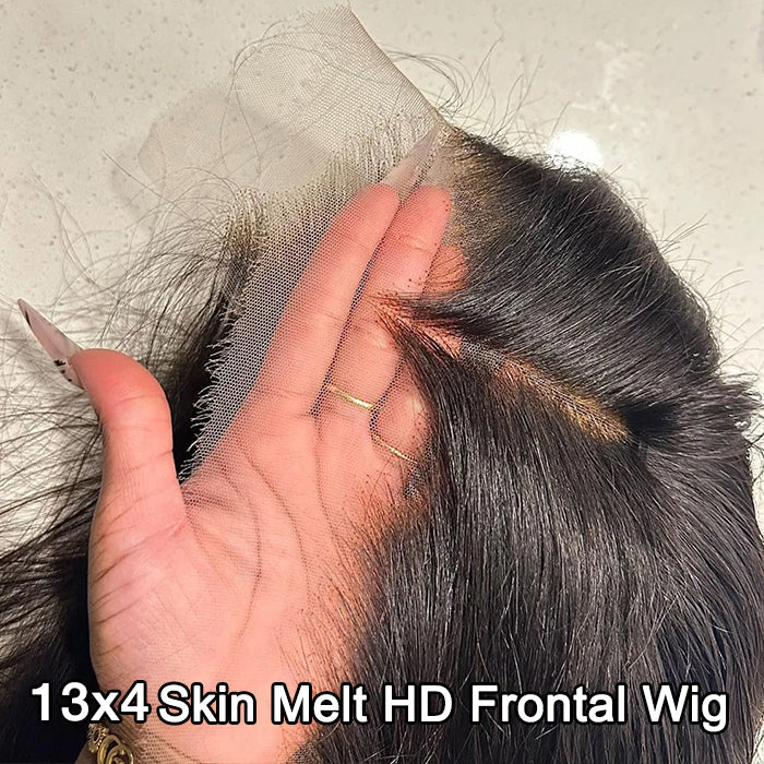 13x4 HD Lace Frontal Wig 100% Human Hair Wigs With Invisible Bleached Small Knots Hermosa Affordable Long Hair 180% Alexwigs