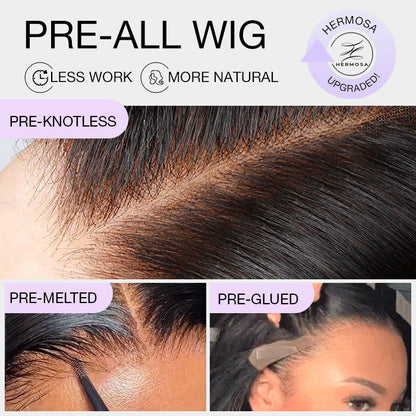 13x6 Lace Frontal Yaki Straight Pre Cut & Pre-Plucked Real Ear To Ear Pre-All Glueless Wig Alexwigs