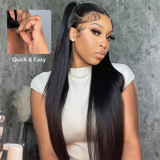 13x4 Pre-Cut Lace Front Straight Wig Real Ear To Ear Pre-Cut & Pre-Pluck & Pre-Bleached Pre-All Wig Alexwigs