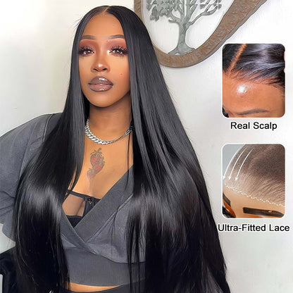 13x4 Pre-Cut Lace Front Straight Wig Real Ear To Ear Pre-Cut & Pre-Pluck & Pre-Bleached Pre-All Wig Alexwigs