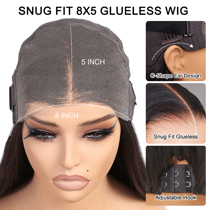 #33 Reddish Brown Curtain Bangs Wigs 13x4 HD Lace Front Human Hair Wig Alexwigs