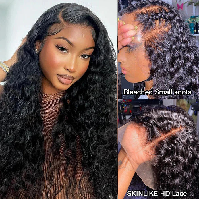 13x4 HD Lace Frontal Wig 100% Human Hair Wigs With Invisible Bleached Small Knots Hermosa Affordable Long Hair 180% Alexwigs