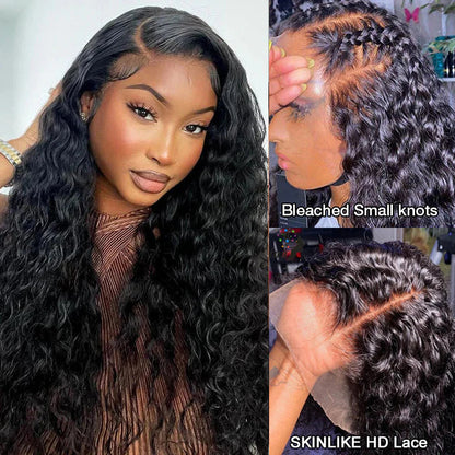 13x4 HD Lace Frontal Wig 100% Human Hair Wigs With Invisible Bleached Small Knots Hermosa Affordable Long Hair 180% Alexwigs