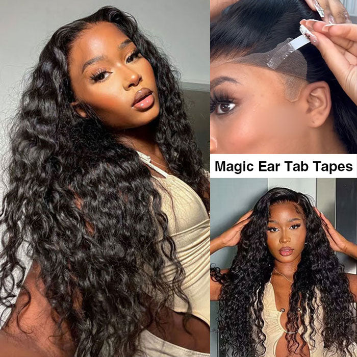 +$9.9 Get A Wig | Drawstring Cap Glueless 13x4 Frontal Lace Human Hair Wig Straight Pre-Cut Lace 220% Density Alexwigs