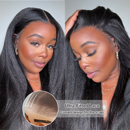 13x6 Lace Frontal Yaki Straight Pre Cut & Pre-Plucked Real Ear To Ear Pre-All Glueless Wig Alexwigs