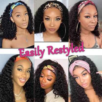 150% Density Full Texture Headband Human Hair Wigs Full Machine Made Full Looking Lace Wig Alexwigs