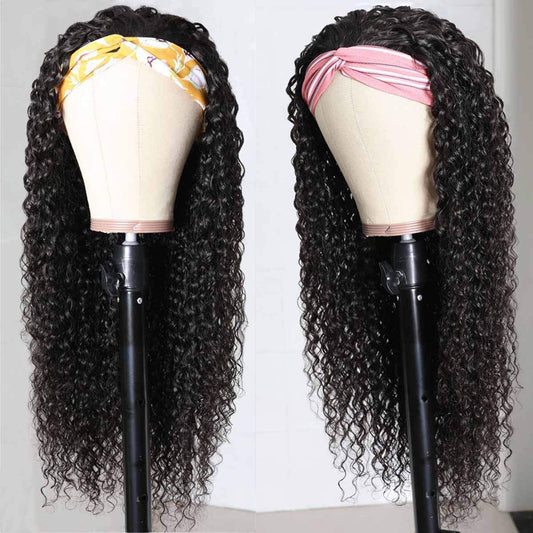 150% Density Full Texture Headband Human Hair Wigs Full Machine Made Full Looking Lace Wig Alexwigs