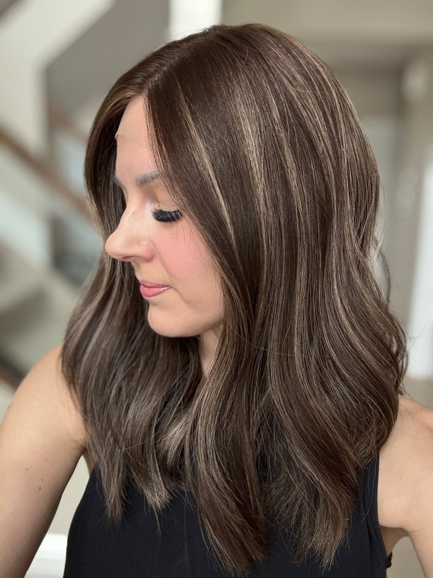 19" Monica LOB Comfort Cap Lace Top Wig (S) Alexwigs