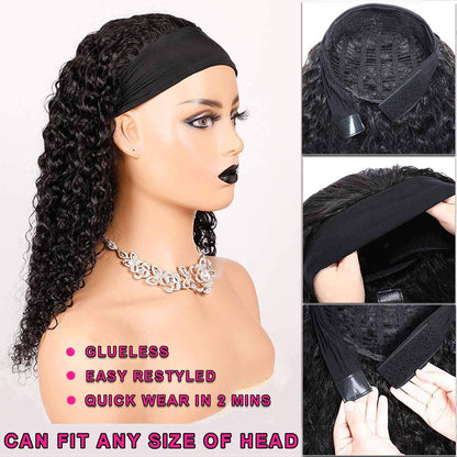 150% Density Full Texture Headband Human Hair Wigs Full Machine Made Full Looking Lace Wig Alexwigs