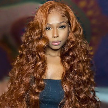 #30 Auburn Brown Hair Colored Human Hair Wigs Loose Wave 13x6 HD Lace Frontal Wigs Alexwigs