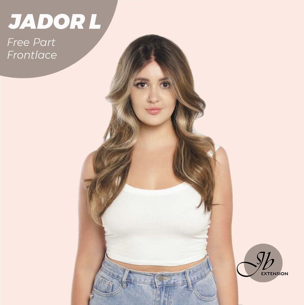 JBEXTENSION 24 Inches Blonde Highlight Curly Lace Front Wig.Pre Plucked 13*4 HD Transparent Lace Frontal Handmade Futura Fiber Swiss Lace Synthetic Fiber Pre-Cut Lace Glueless Wig JADOR L Alexwigs