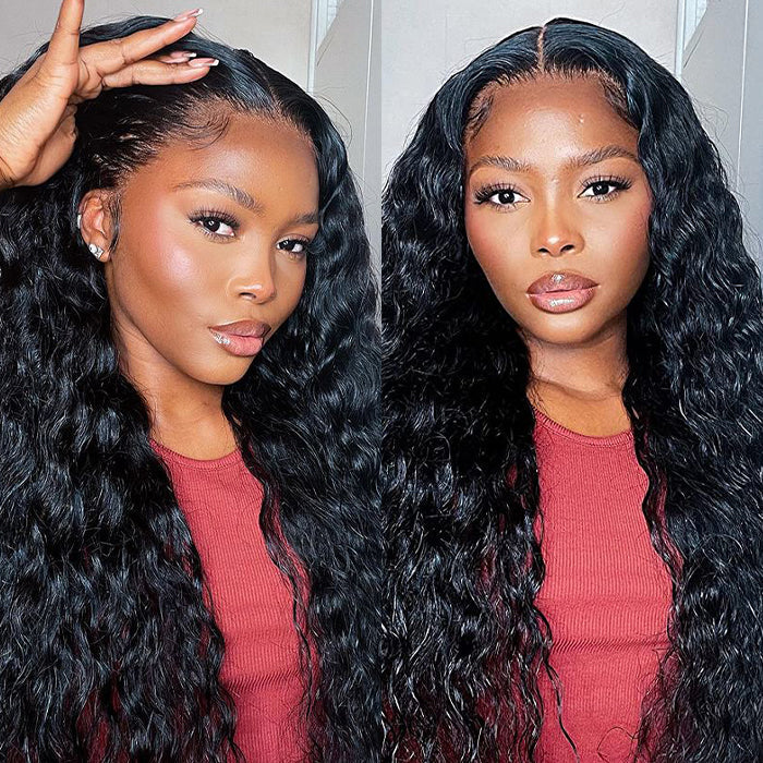 +$9.9 Get A Wig | Drawstring Cap Glueless 13x4 Frontal Lace Human Hair Wig Straight Pre-Cut Lace 220% Density Alexwigs