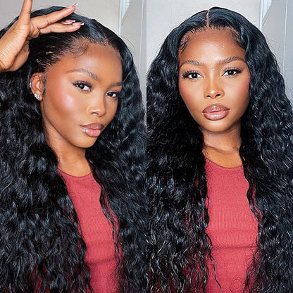 +$9.9 Get A Wig | Drawstring Cap Glueless 13x4 Frontal Lace Human Hair Wig Straight Pre-Cut Lace 220% Density Alexwigs