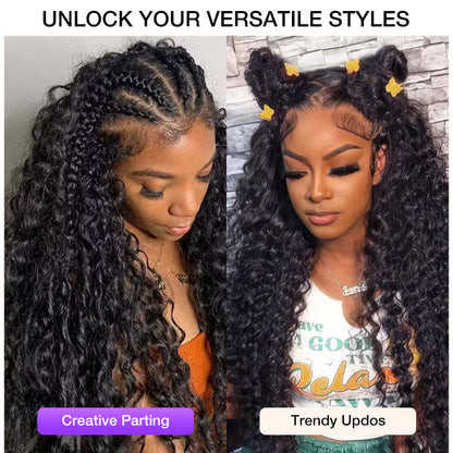 13x4 HD Lace Front Human Hair Wigs Deep Wave / Straight Pre Bleached Knots Ship In 24H Alexwigs