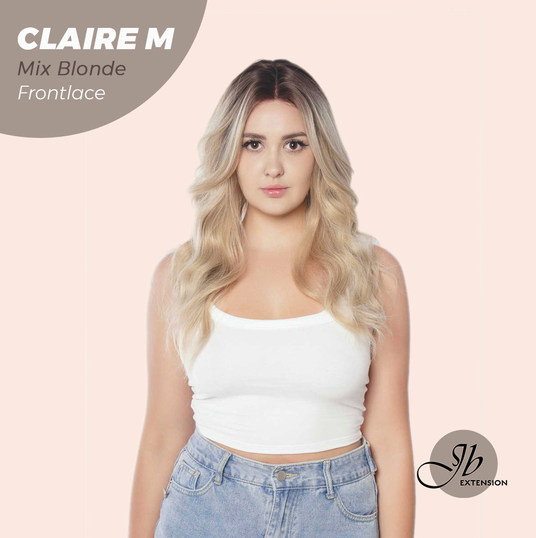 JBEXTENSION 22 Inches Body Wave Mix Blonde Pre-Cut Frontlace Glueless Wig CLAIRE M BLONDE Alexwigs