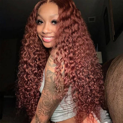 #33 Reddish Brown Color Upgrade 8*5 Pre Cut HD Lace Closure Wigs Glueless Ready & Go Wig Alexwigs