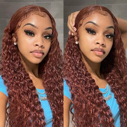 #33 Reddish Brown Color Upgrade 8*5 Pre Cut HD Lace Closure Wigs Glueless Ready & Go Wig Alexwigs