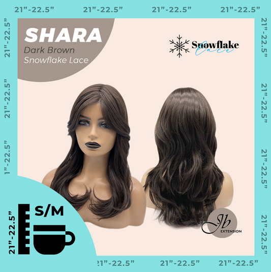 [PRE-ORDER] JBEXTENSION 17 Inches Curly Dark Brown Pre-Cut T Part Snowflake Lace Frontlace Glueless Wig SHARA DARK BROWN【BENDY EAR TABS】 Alexwigs