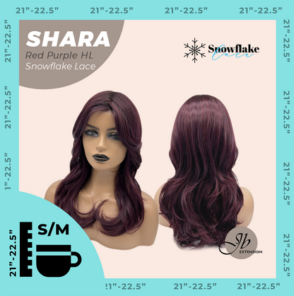 [PRE-ORDER] JBEXTENSION 17 Inches Curly Red Purple Highlight Pre-Cut T Part Snowflake Lace Frontlace Glueless Wig SHARA RED PURPLE HIGHLIGHT【BENDY EAR TABS】 Alexwigs