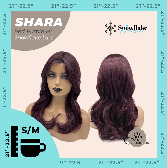 [PRE-ORDER] JBEXTENSION 17 Inches Curly Red Purple Highlight Pre-Cut T Part Snowflake Lace Frontlace Glueless Wig SHARA RED PURPLE HIGHLIGHT【BENDY EAR TABS】 Alexwigs