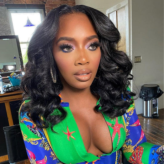 14 Inch Body Wave Short bob Wigs 5x5 Lace Closure Wigs Human Hair 100% Real Human Hair Wig Alexwigs