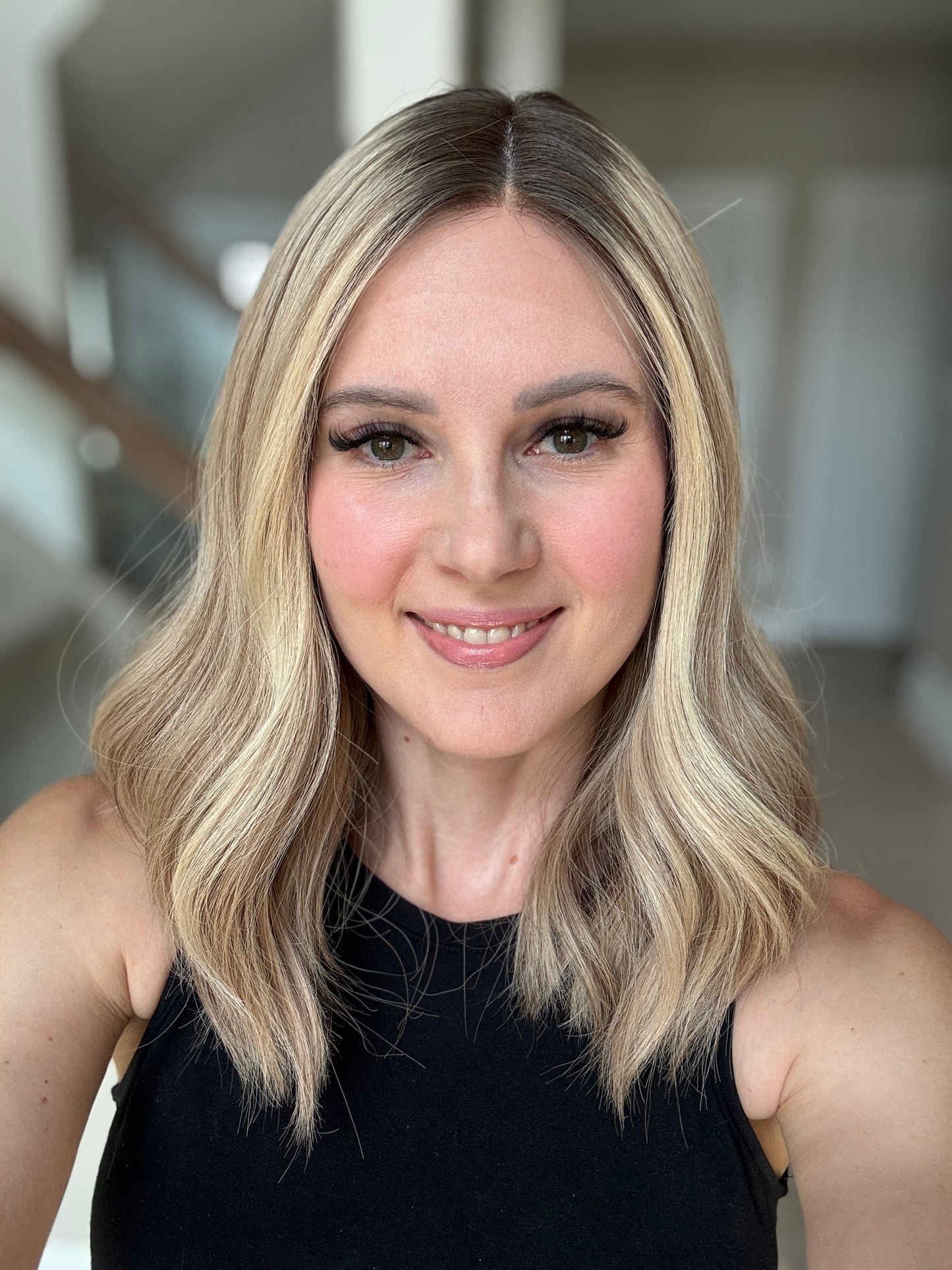 18" Olivia LOB Comfort Cap Silk Top Wig (S) Alexwigs