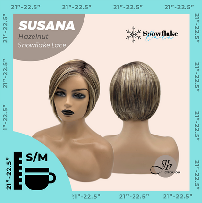 [PRE-ORDER] JBEXTENSION 9 Inches Hazelnut Pre-Cut Side Part Snowflake Lace Frontlace Glueless Wig SUSANA HAZELNUT【BENDY EAR TABS】 Alexwigs