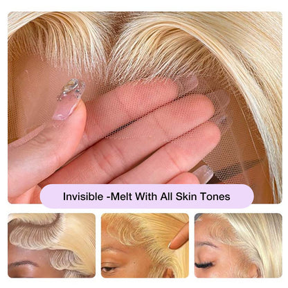 2 Wigs Set | Curly Hair 13x4 HD Lace Frontal Wig & #613 Blonde 5x5 HD Lace Bob Wig Alexwigs