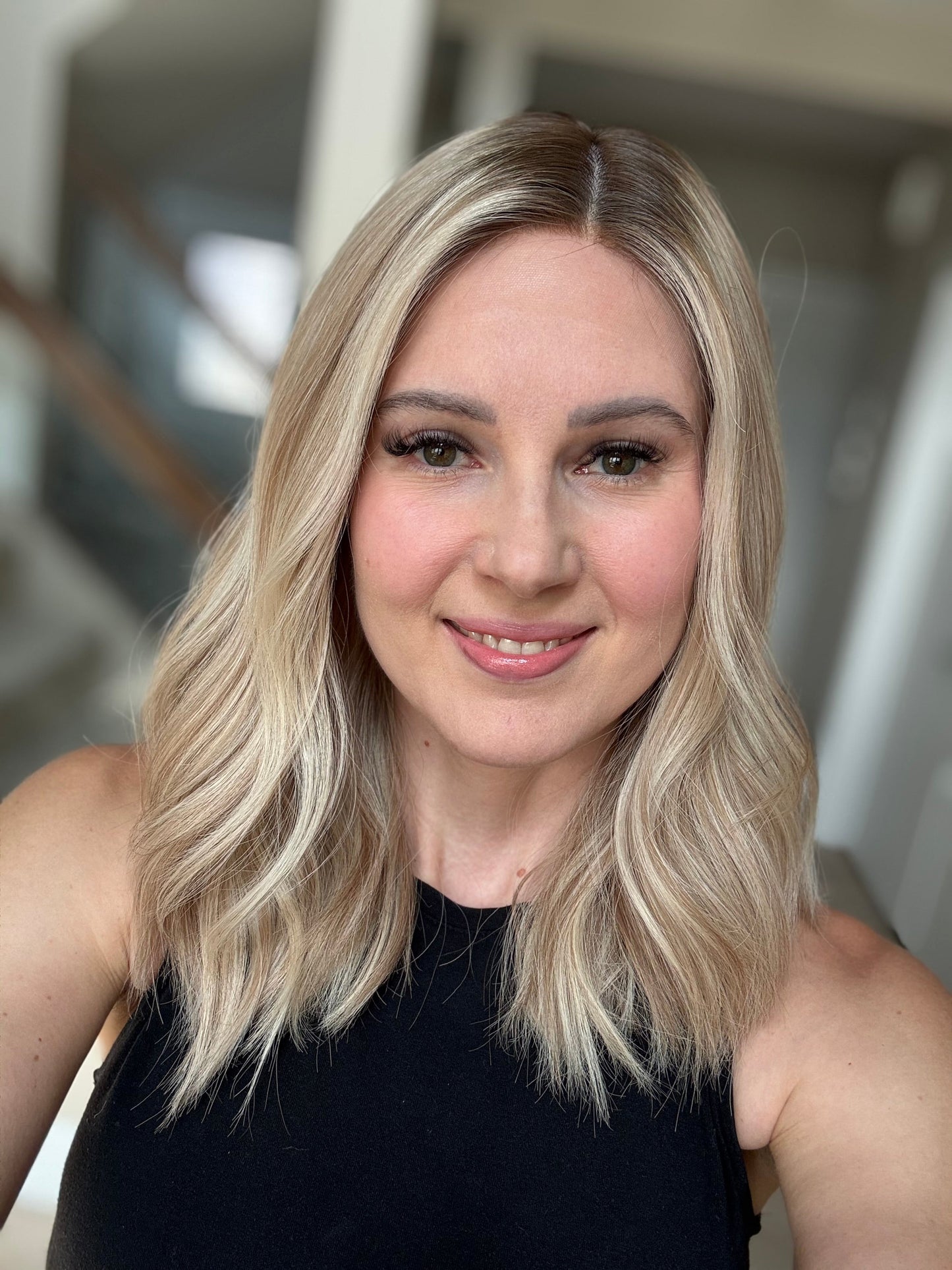 18" Katie LOB Comfort Cap Silk Top Wig (M) Alexwigs