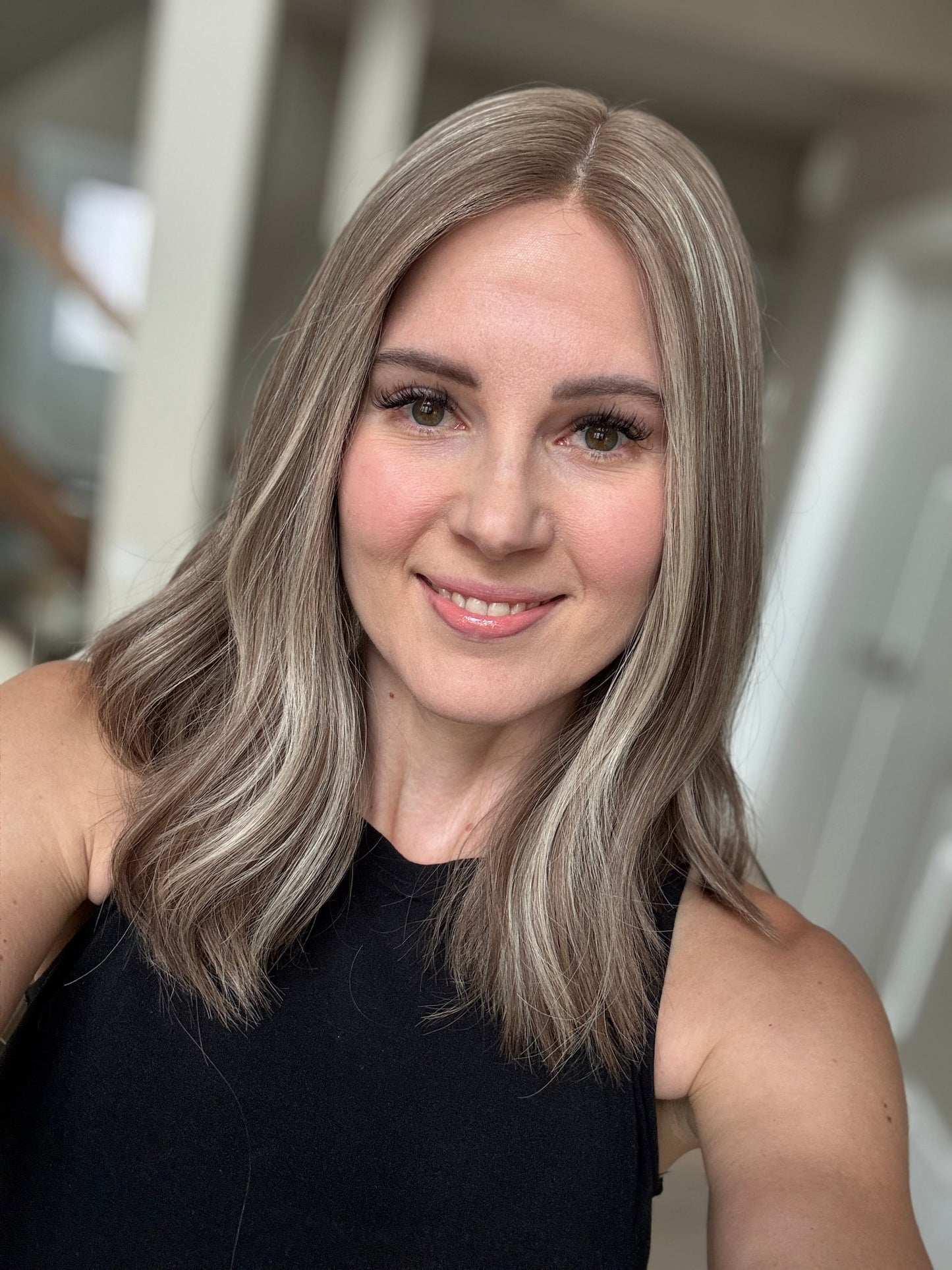 18" Jocelyn LOB Comfort Cap Silk Top Wig (S) Alexwigs