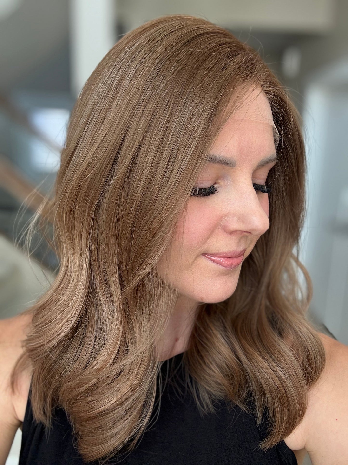 18" Justine LOB Comfort Cap Lace Top Wig (M) Alexwigs