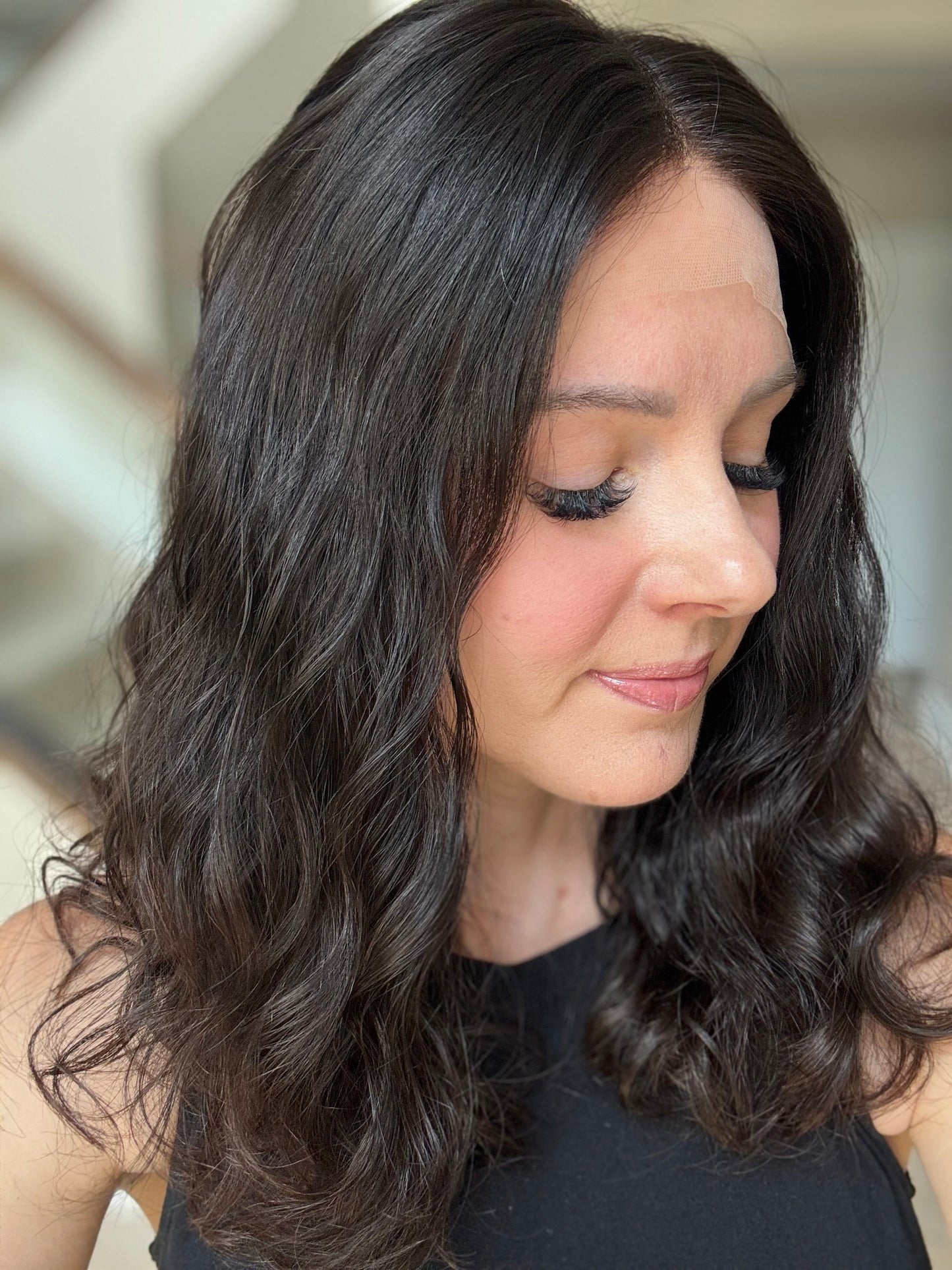 18" Zara Wavy Luxury Cap Lace Top Wig (XS) Alexwigs