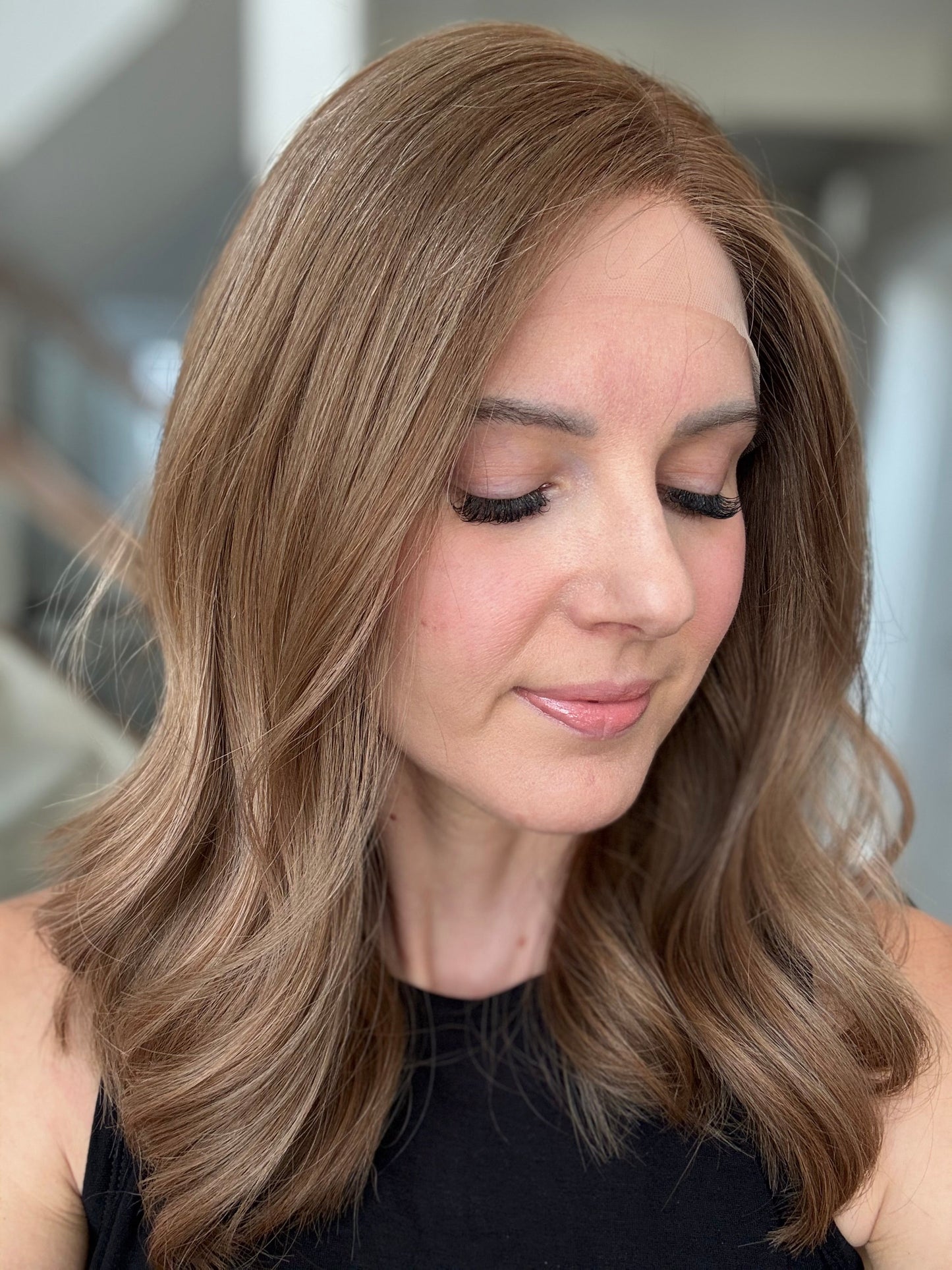 18" Justine LOB Comfort Cap Lace Top Wig (M) Alexwigs