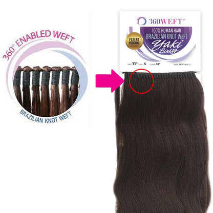 New Born Free 360 Weft 100% Human Hair Brazilian Knot Weft Weave - YAKI BODY 18" Alexwigs