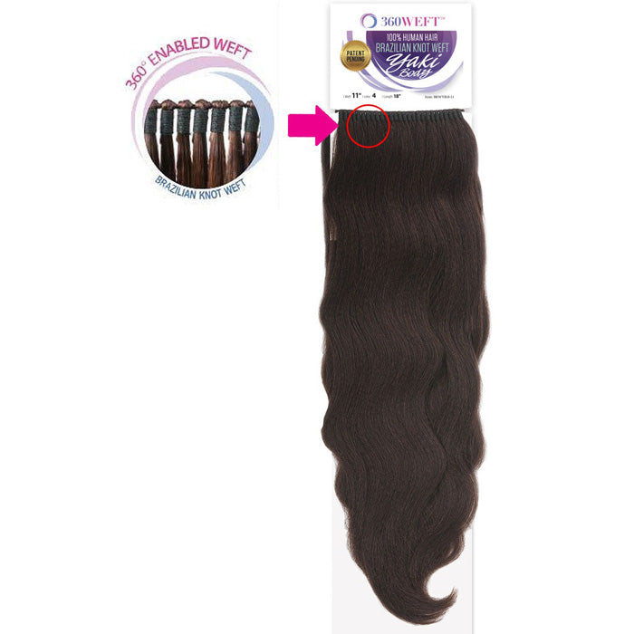 New Born Free 360 Weft 100% Human Hair Brazilian Knot Weft Weave - YAKI BODY 18" Alexwigs