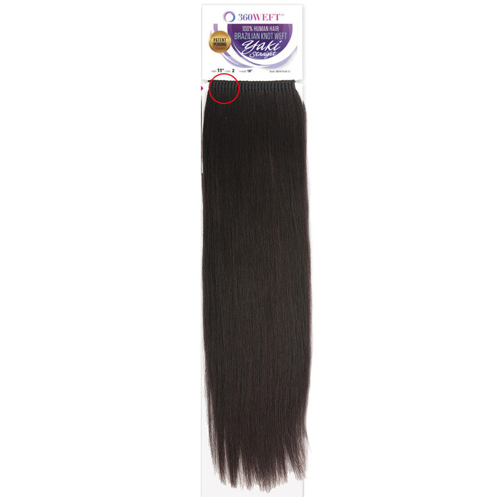 New Born Free 360 Weft 100% Human Hair Brazilian Knot Weft Weave - YAKI STRAIGHT 18" Alexwigs