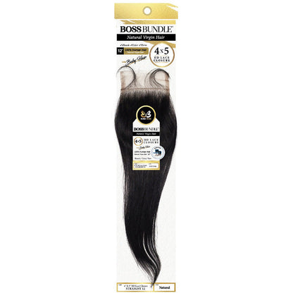 Bobbi Boss Boss Bundle 100% Human Hair 4x5 HD Lace Closure with Baby Hair - STRAIGHT 12"/16" Alexwigs