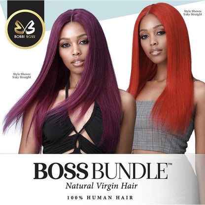 Bobbi Boss Bundle 100% Natural Virgin Hair Gold Level Weave - YAKY STRAIGHT 10-22" Alexwigs