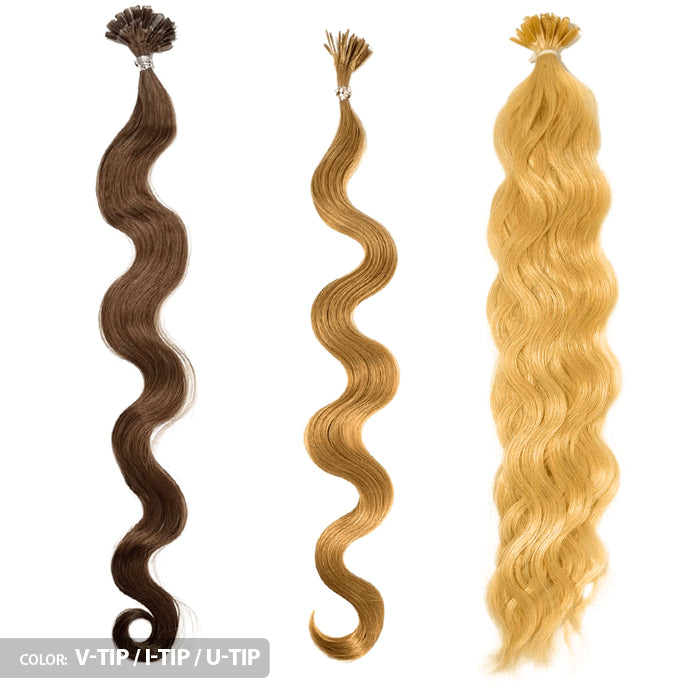 Bohyme Remi Glue Tips Extension - BODY WAVE 27/60/120 PCS (14/18/22 Inch) Alexwigs