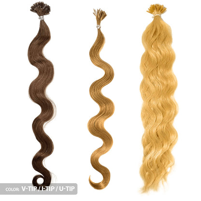 Bohyme Remi Glue Tips Extension - BODY WAVE 27/60/120 PCS (14/18/22 Inch) Alexwigs