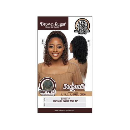 Brown Sugar Human Hair Blend Drawstring Ponytail - BSWNT17 BS YANKY TWIST WNT 14" - By Mane Concept Alexwigs